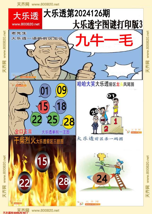大乐透字图谜打印版3
