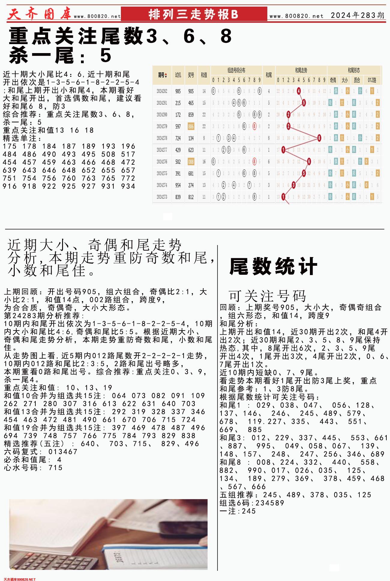 体彩排列三走势报B
