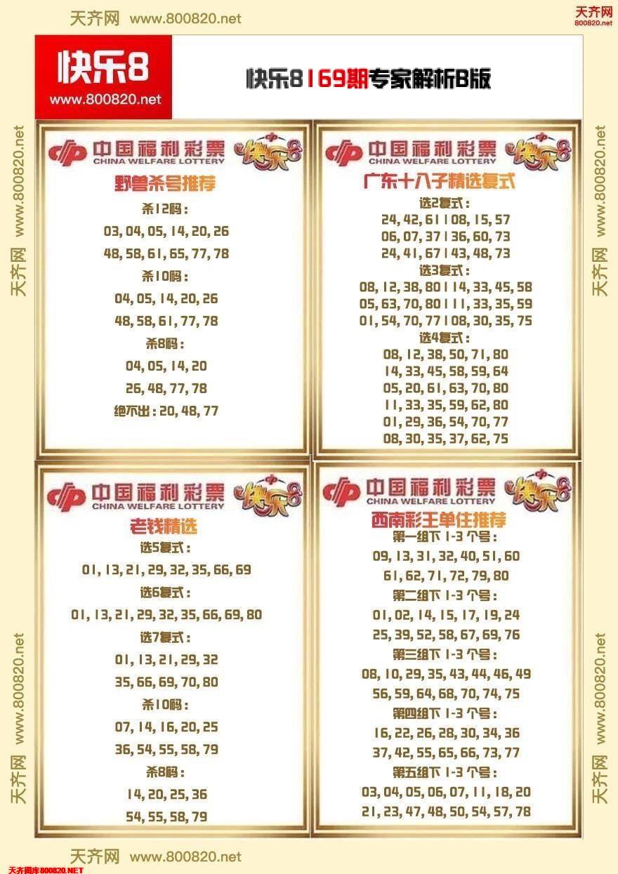 快乐8专家解析B版