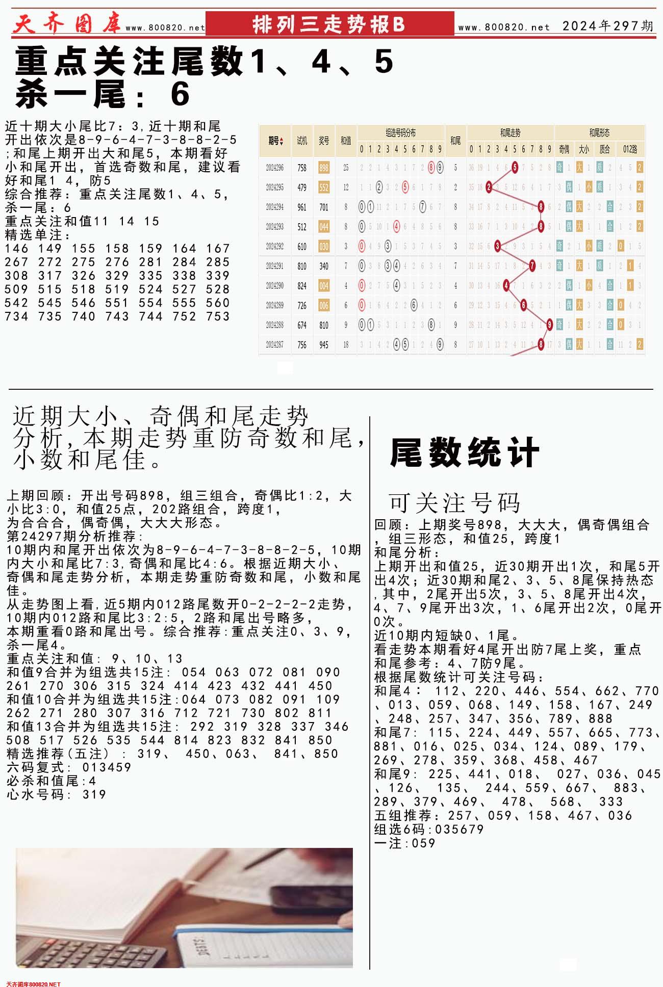 体彩排列三走势报B