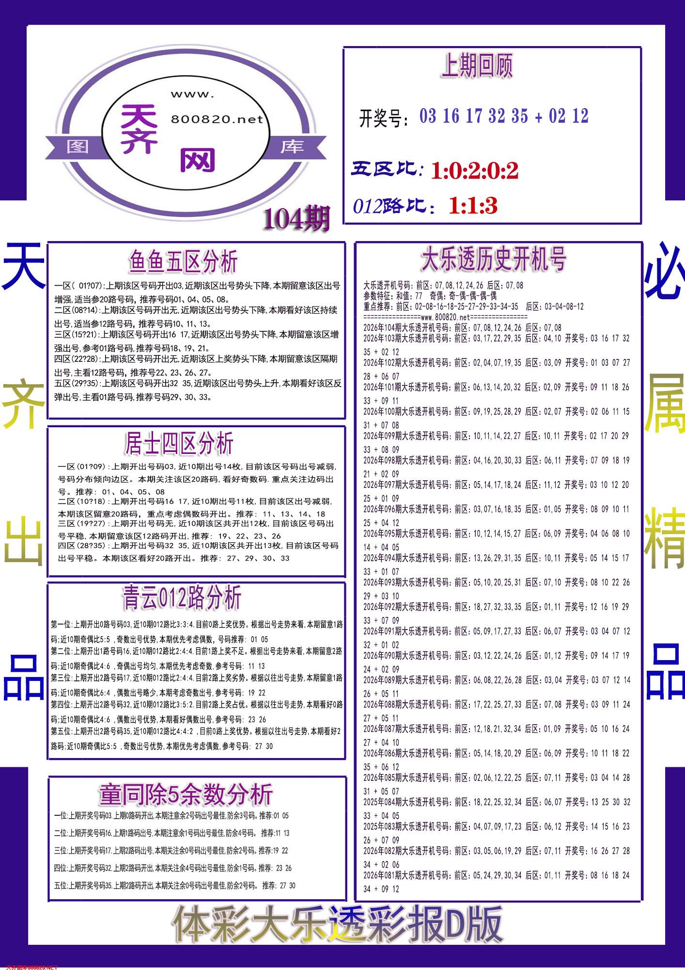 大乐透彩报D