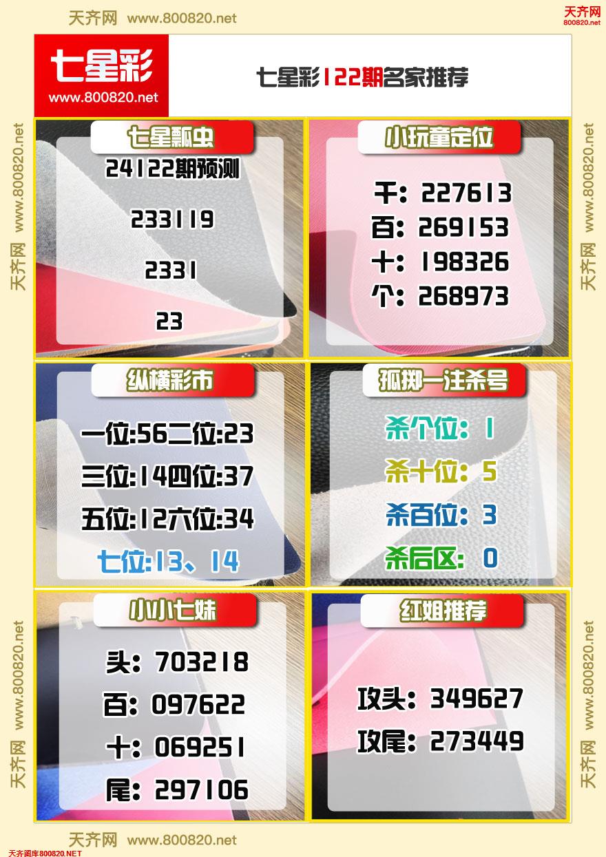 七星彩名家推荐