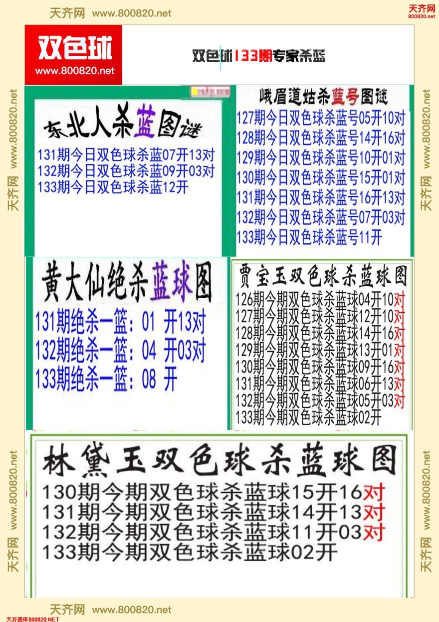 双色球专家杀蓝